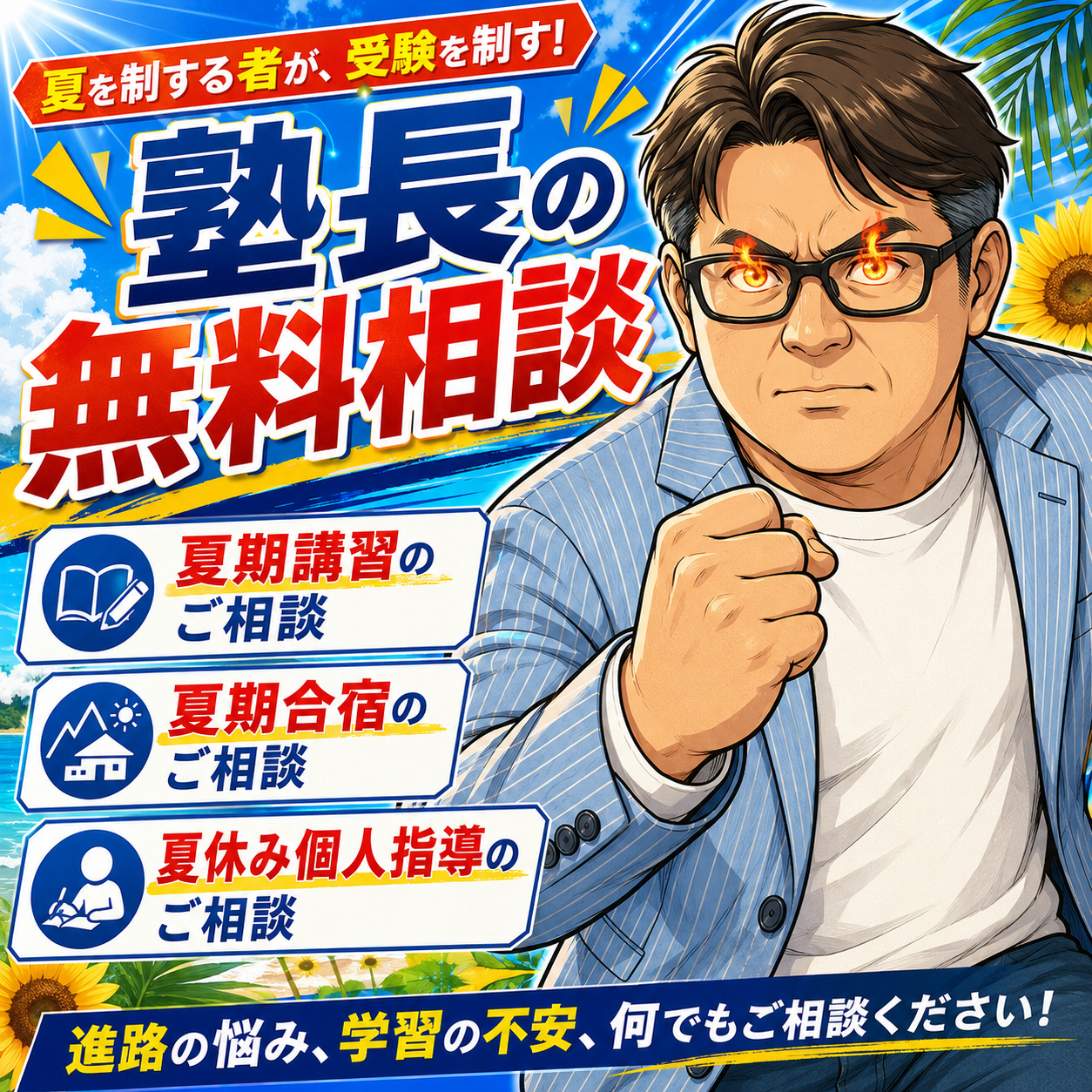 いちゼミ塾長「夏の無料相談」受付中 | ブログ | 東京都三鷹の塾なら第