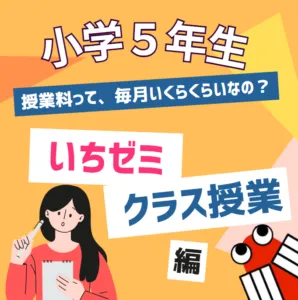新　小学５年生クラス＜料金表＞クラス授業　２０２６年版